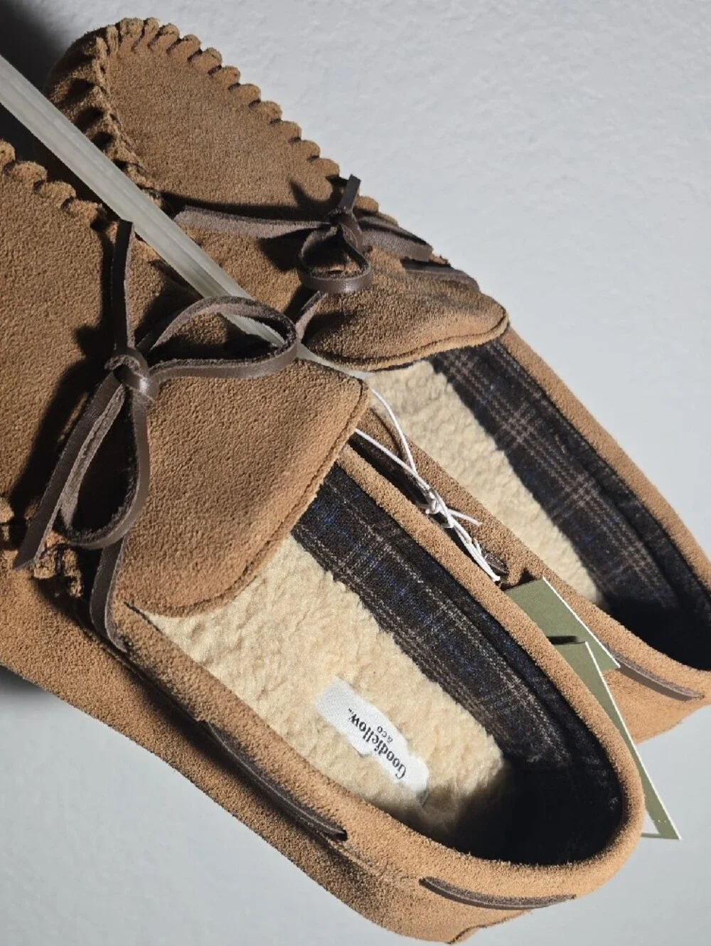 Goodfellow & Co Men’s Brown Suede Moccasin Slippers - Size 11